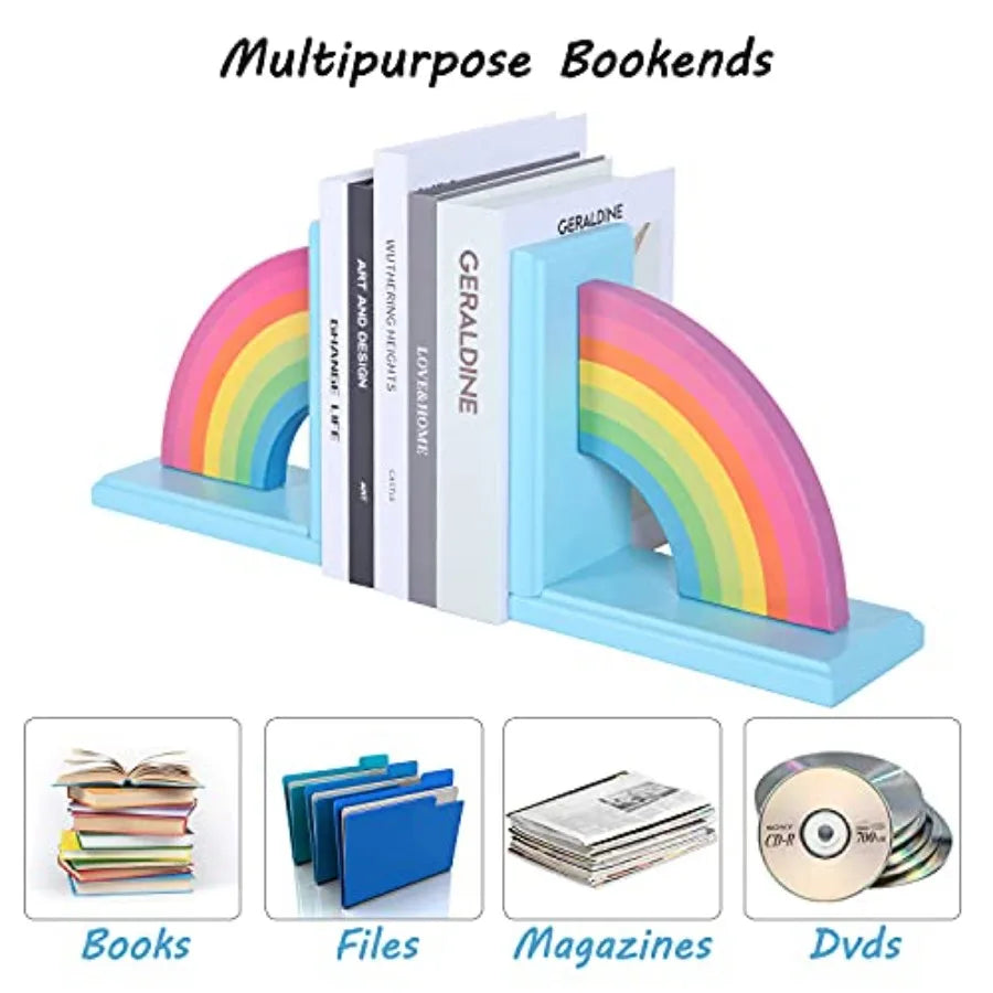 Wooden Rainbow Book Ends