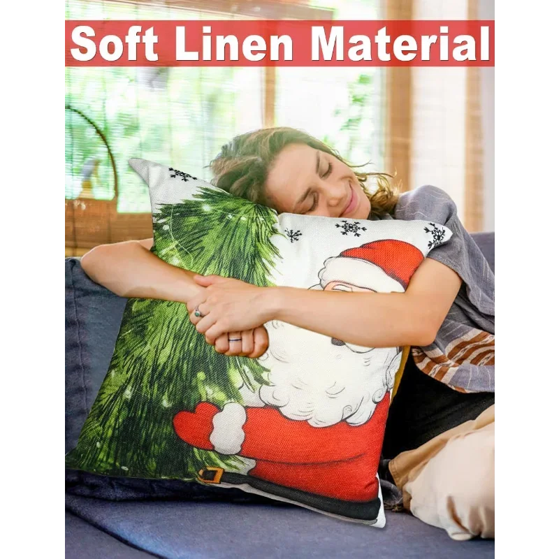 Set of 4 Double-Sided Print Christmas Pillow