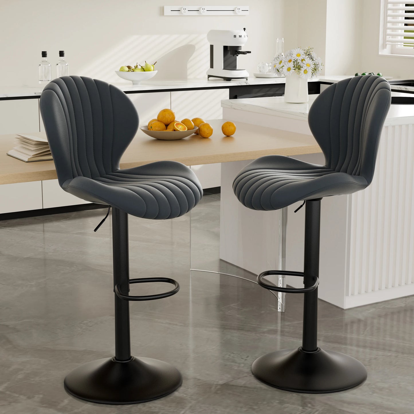 2pcs Bar Chair, 360° Rotating