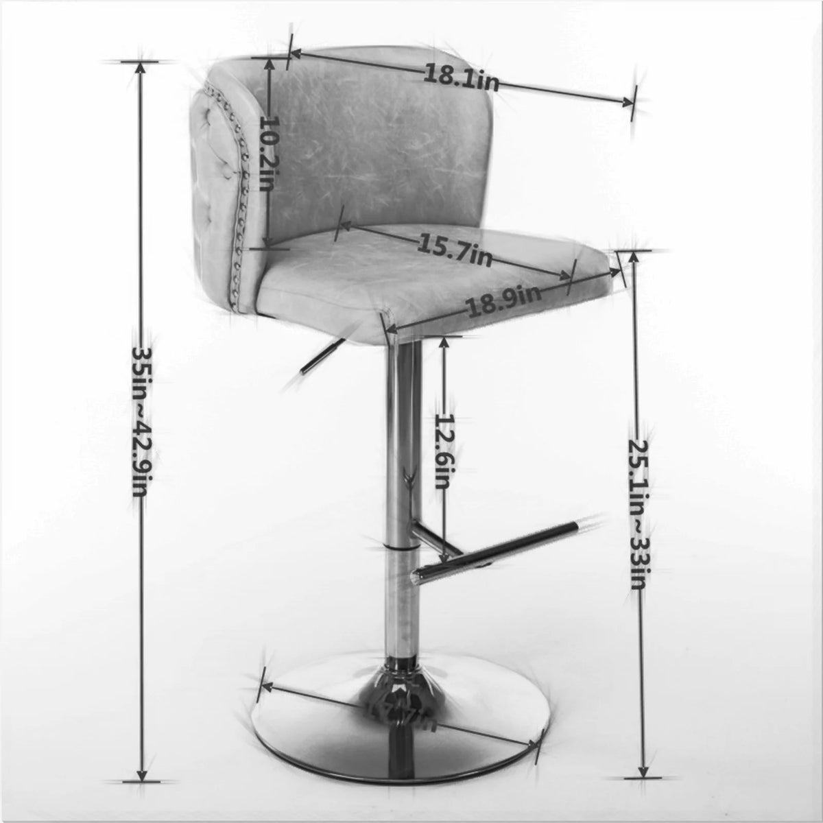 2Pcs Swivel Bar Chairs