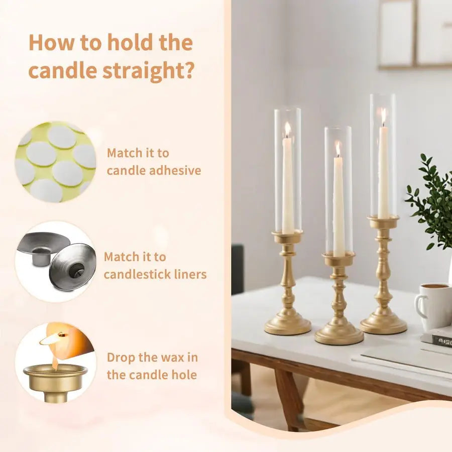 Gold Candlestick Holders Bulk Set Of 6