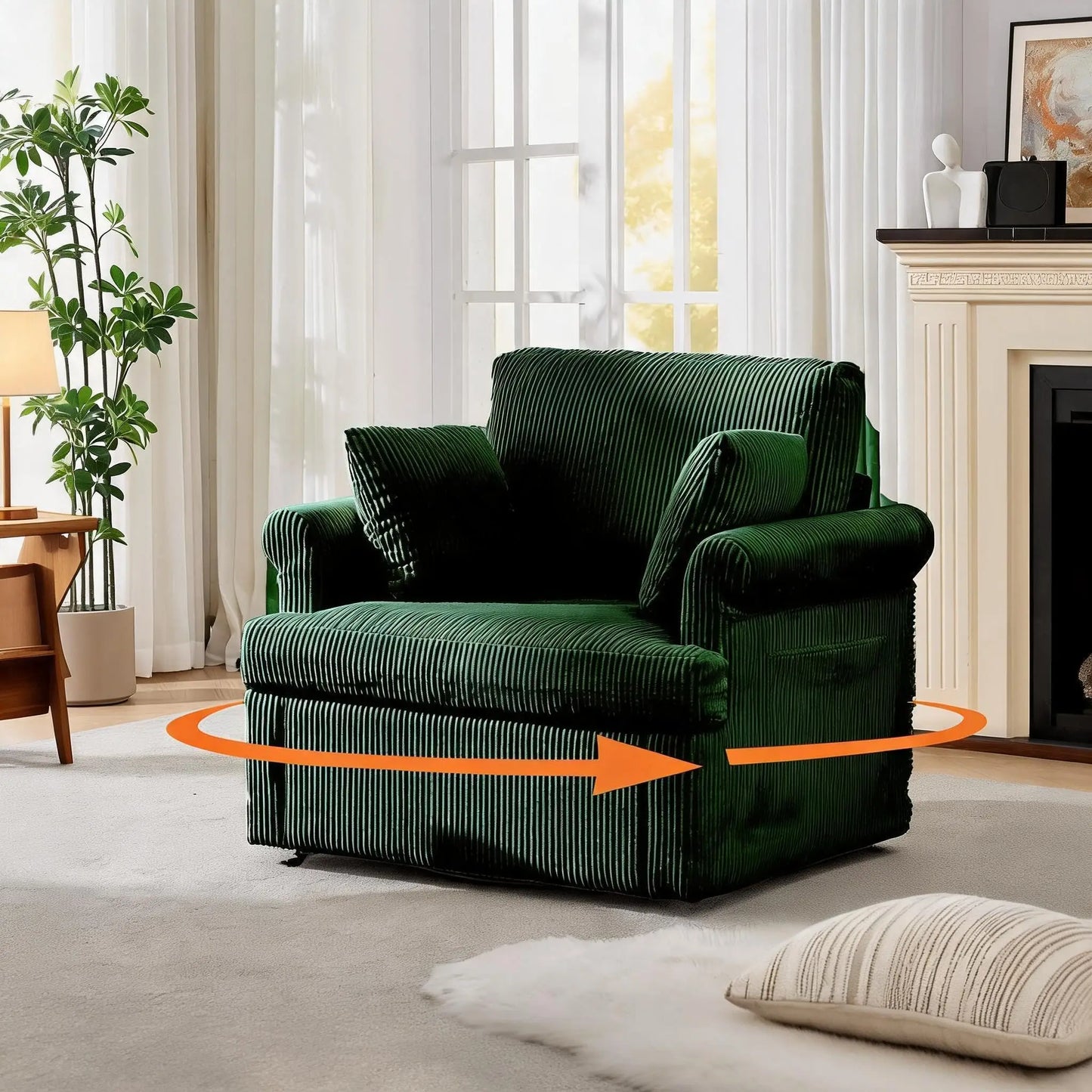 Swivel Armchair Corduroy
