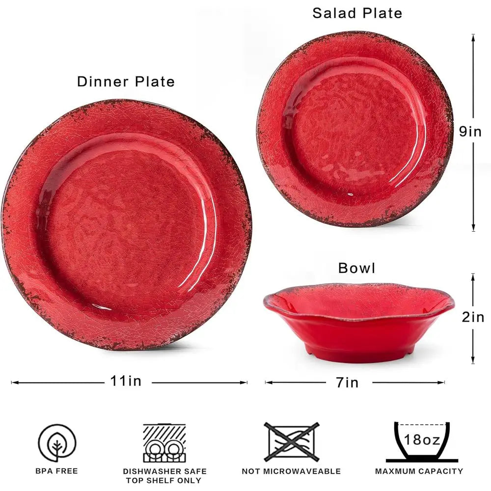 12 Piece Melamine Dinnerware Set