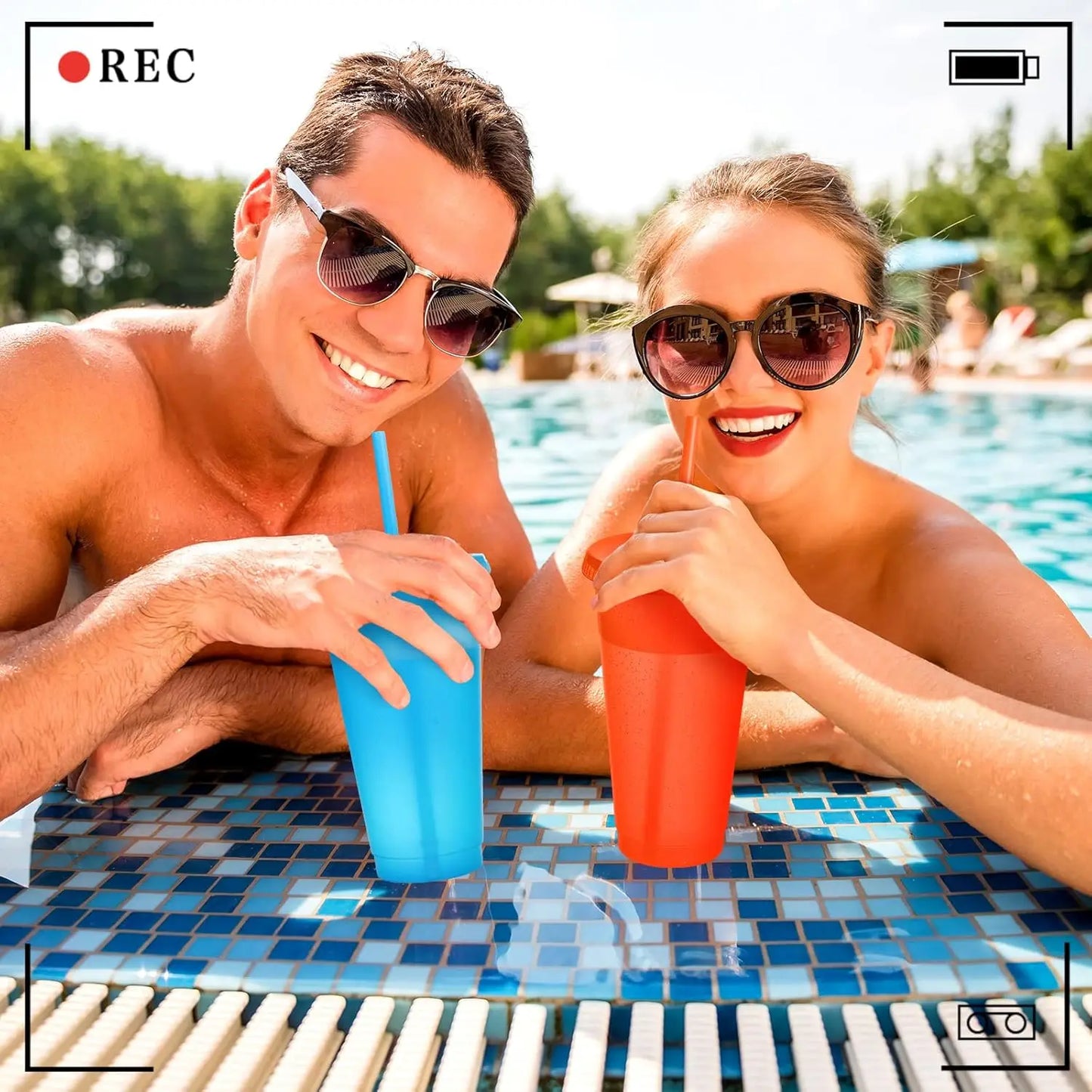 30 Pack Reusable Tumbler With Straw & Lid