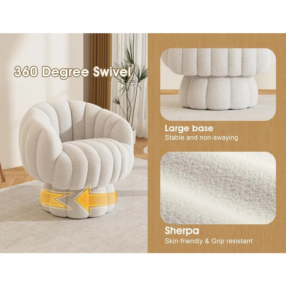 360 Degree Barrel Swivel Accent Chair
