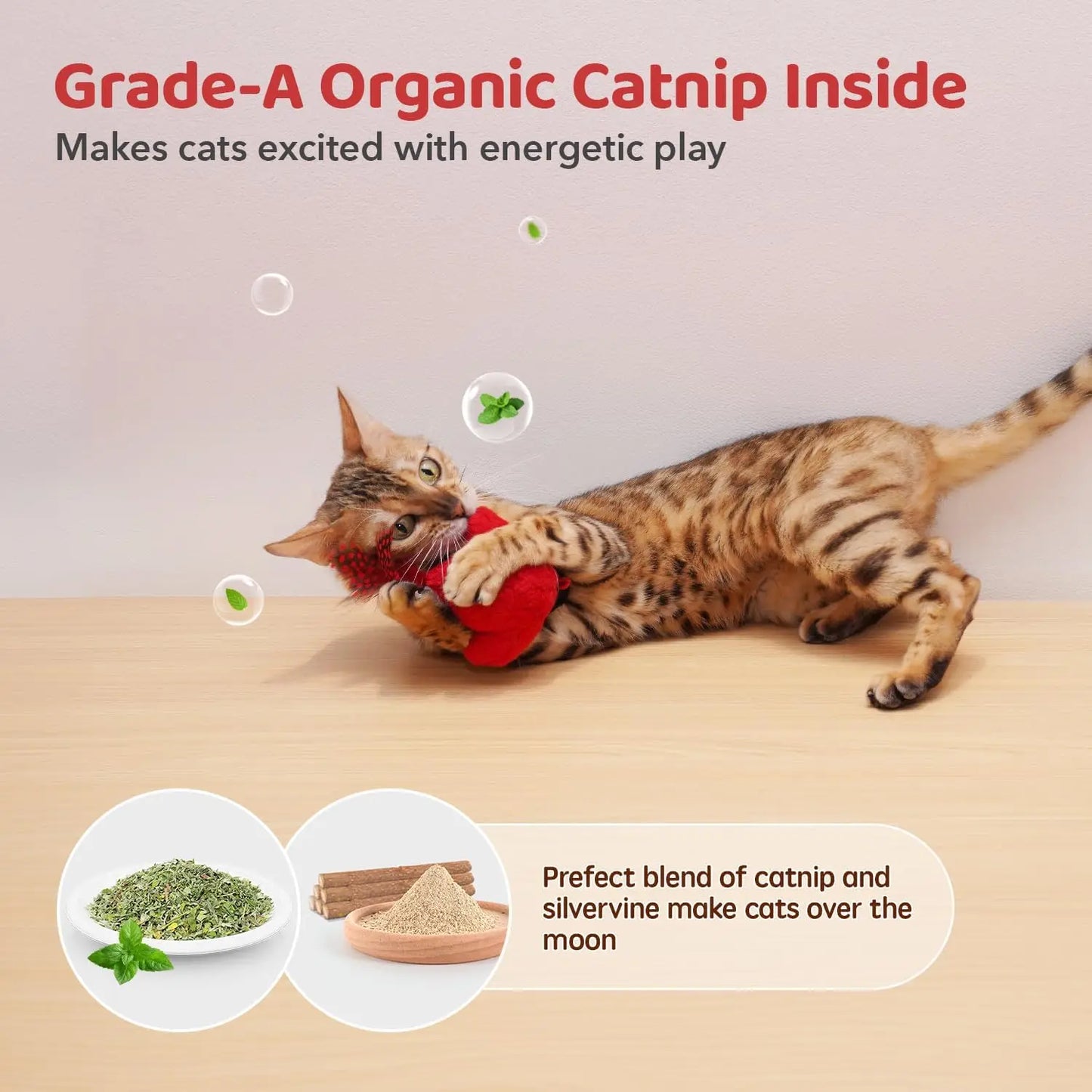 2 Interactive Cat Toys With Chirping Birds,