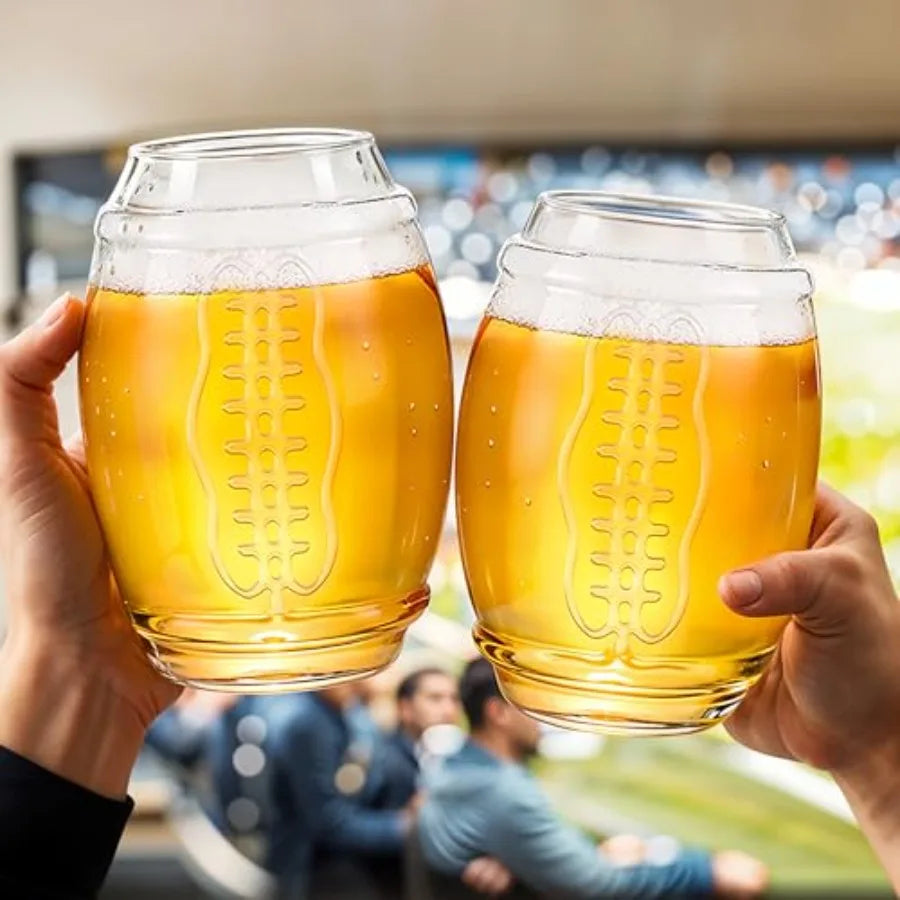 Set Of 2 Football Themed Glasses