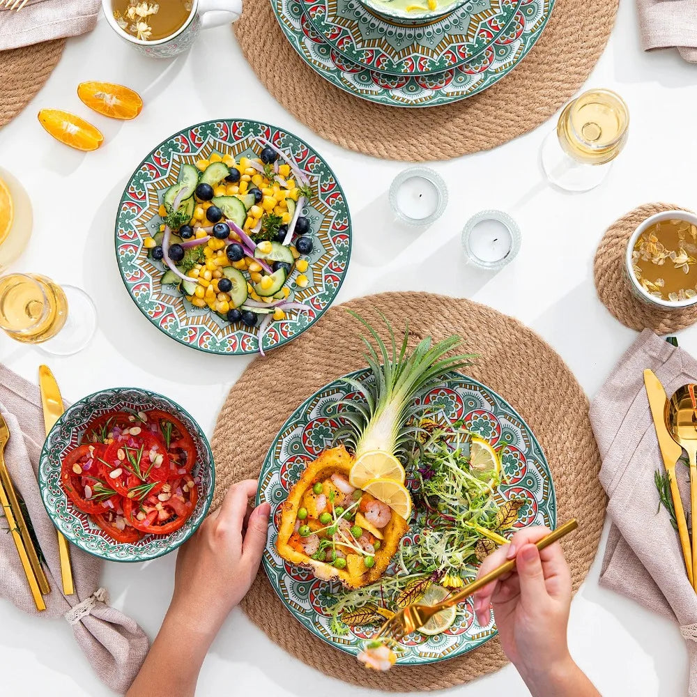 Patterned Ceramic Tableware 16PCS
