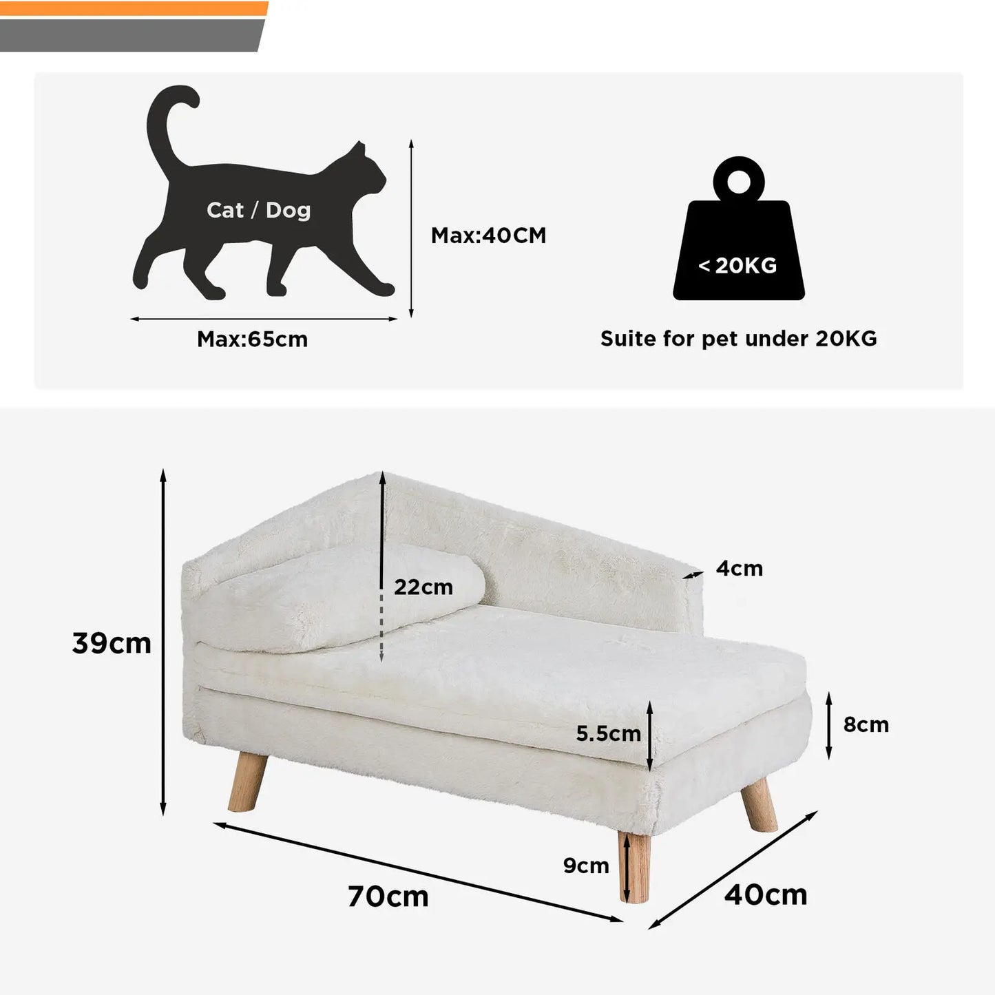 Elevated Pet Bed Solid Wood Leg