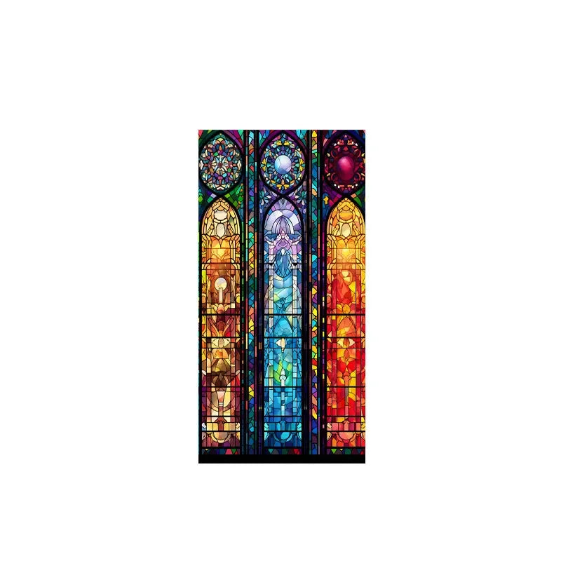 Painted Electrostatic Frosted Stained Glass Window Film