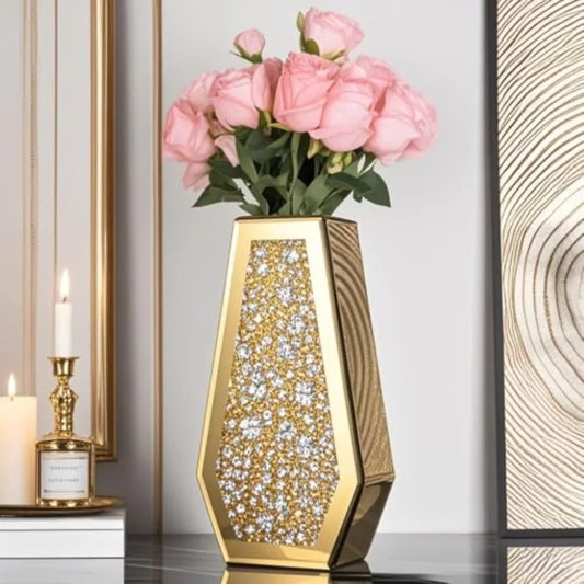Crushed Diamond Glass Vase
