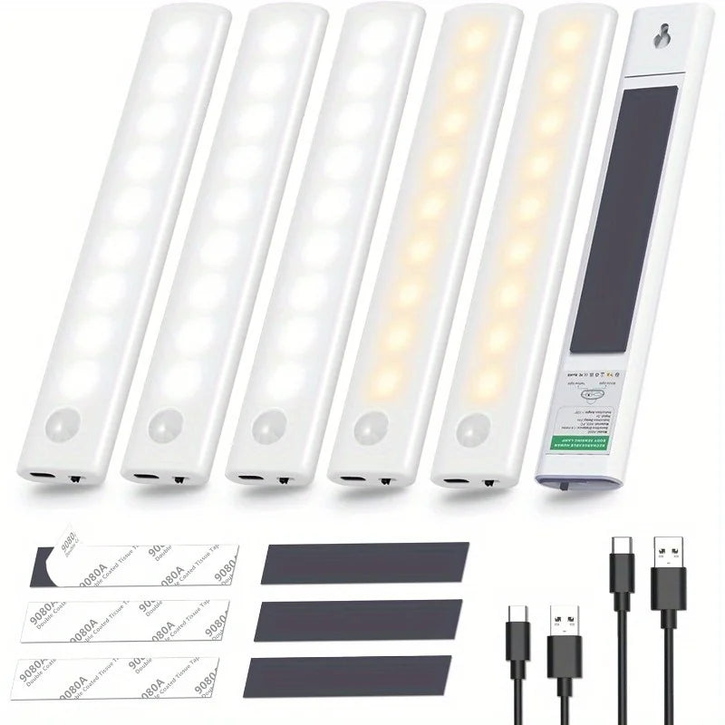 Under Cabinet Lights 1/3/5/6pcs, Motion Sensor Rechargeable