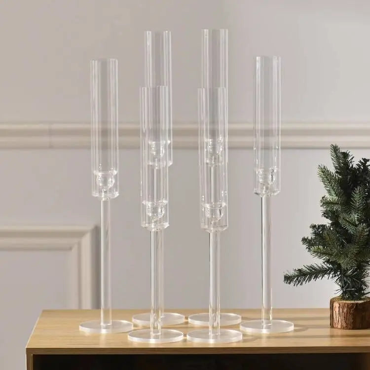 6/12/24/36/48PCS Clear Arcylic Candle Holder Set