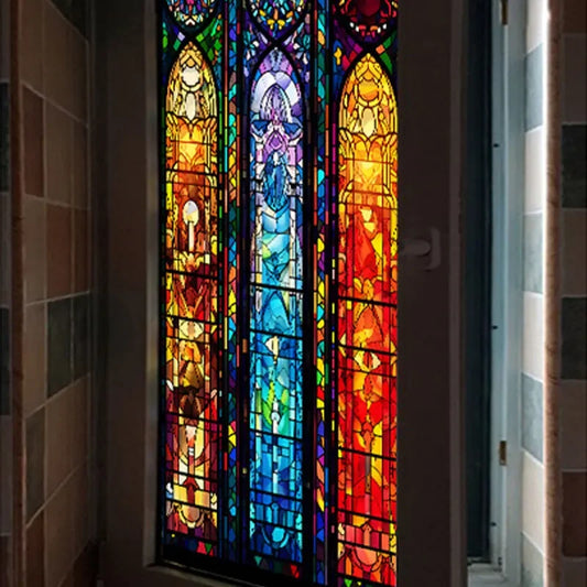 Painted Electrostatic Frosted Stained Glass Window Film