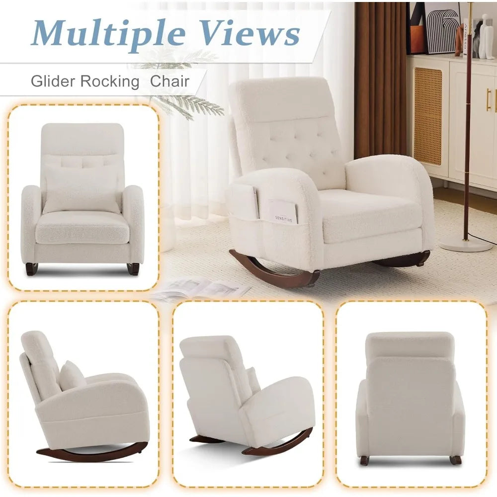 Teddy Fleece Low Seat Rocking Chair