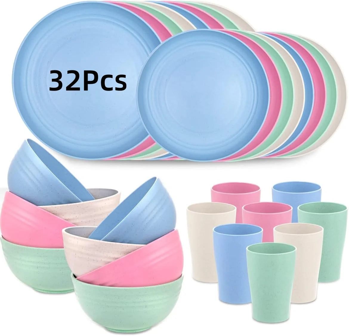 32/16 Pcs, Multicolor, Table Set