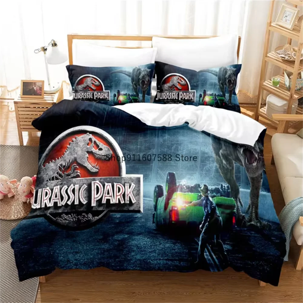 Red Jurassic Park Bedding Set