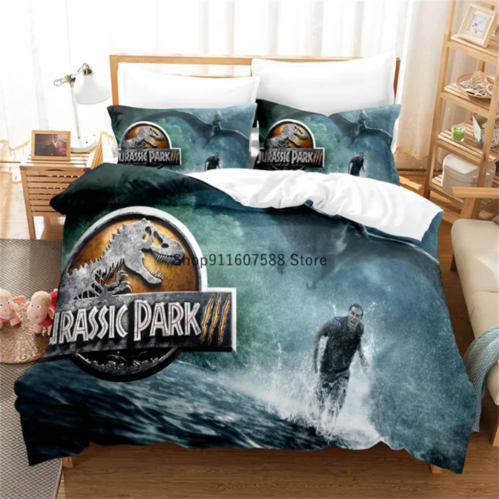 Red Jurassic Park Bedding Set