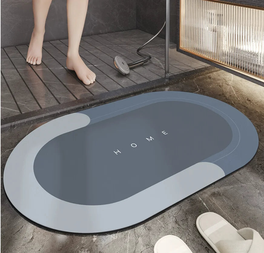 Gray "Home" Bath Mat