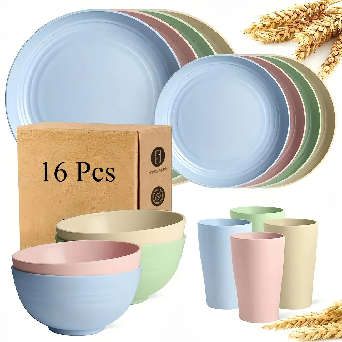 32/16 Pcs, Multicolor, Table Set