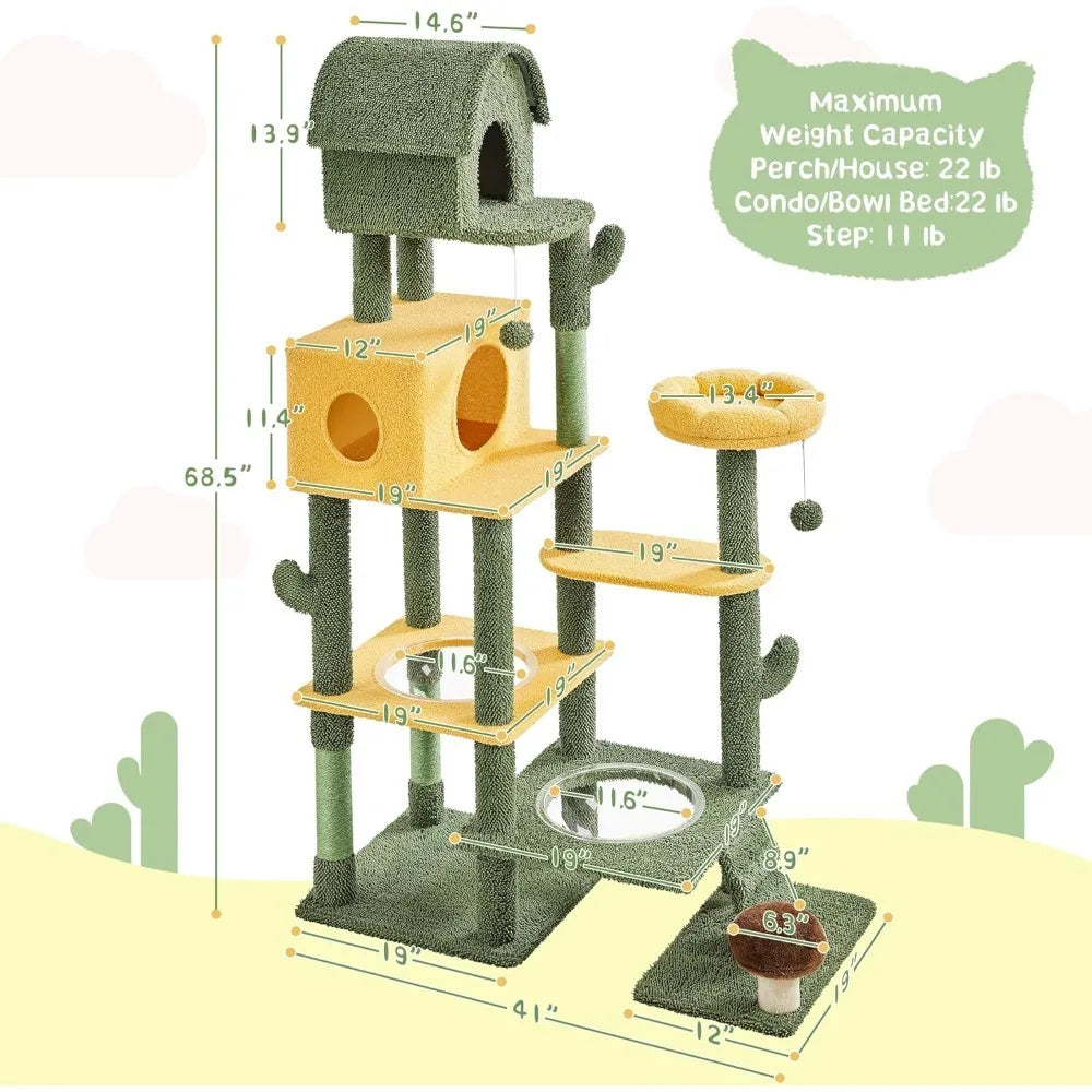 68.5in Tall Cactus Cat Tree