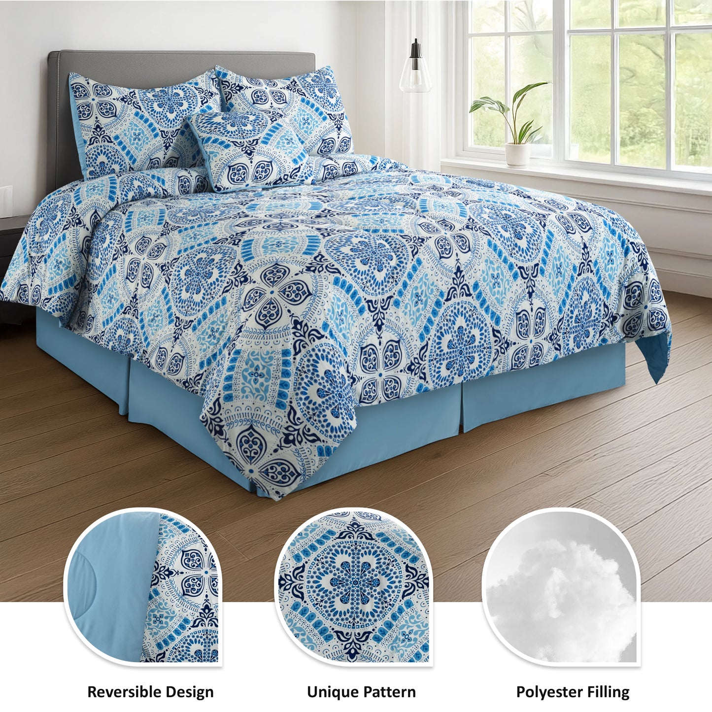 Reversible 5Pc Comforter Set