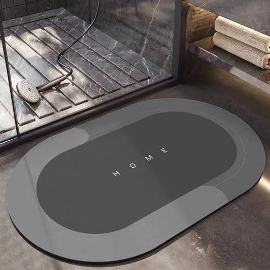 Gray "Home" Bath Mat