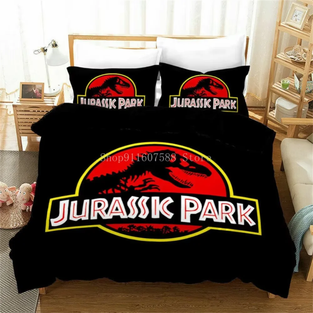 Red Jurassic Park Bedding Set