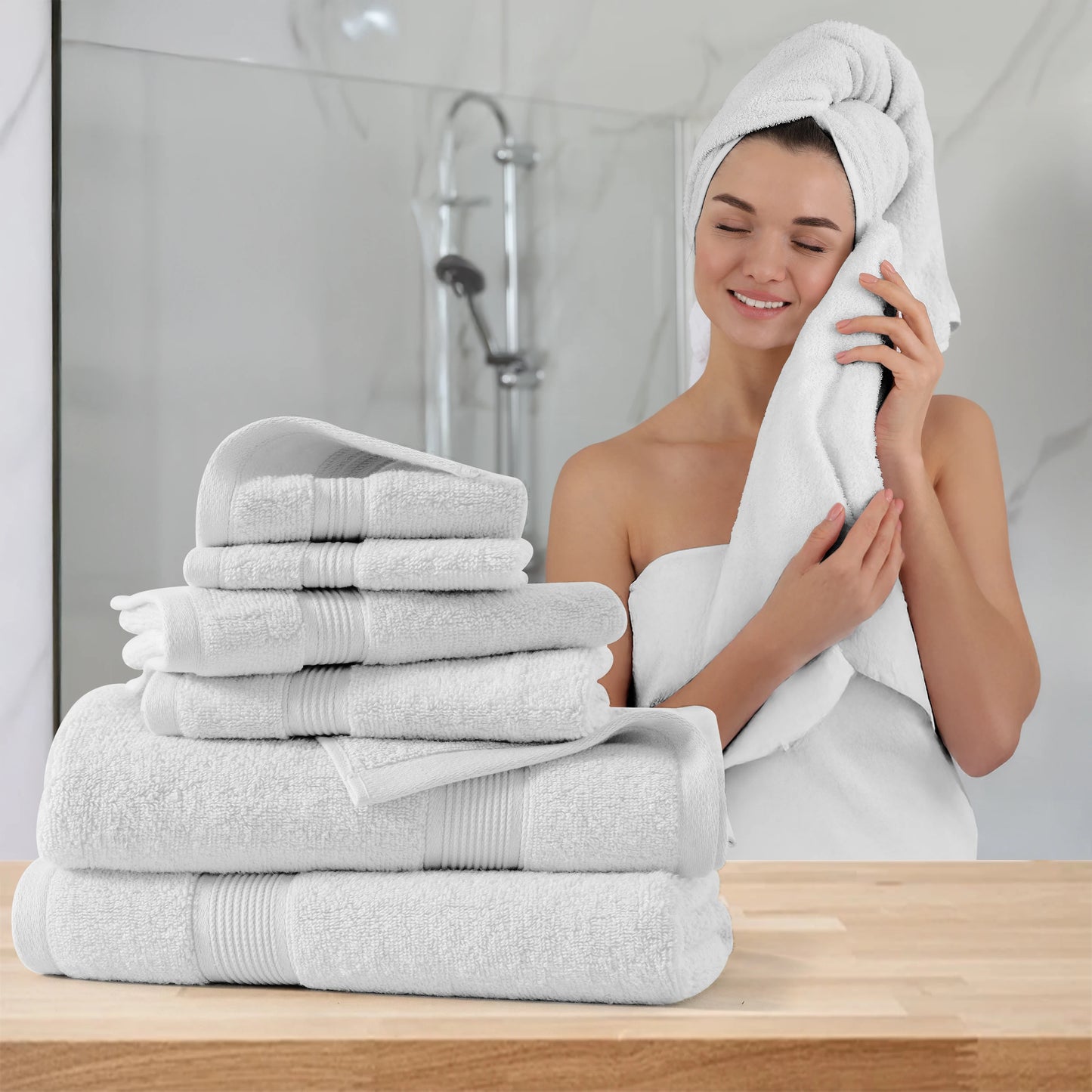 6-Piece Bath Towel Set100% Cotton