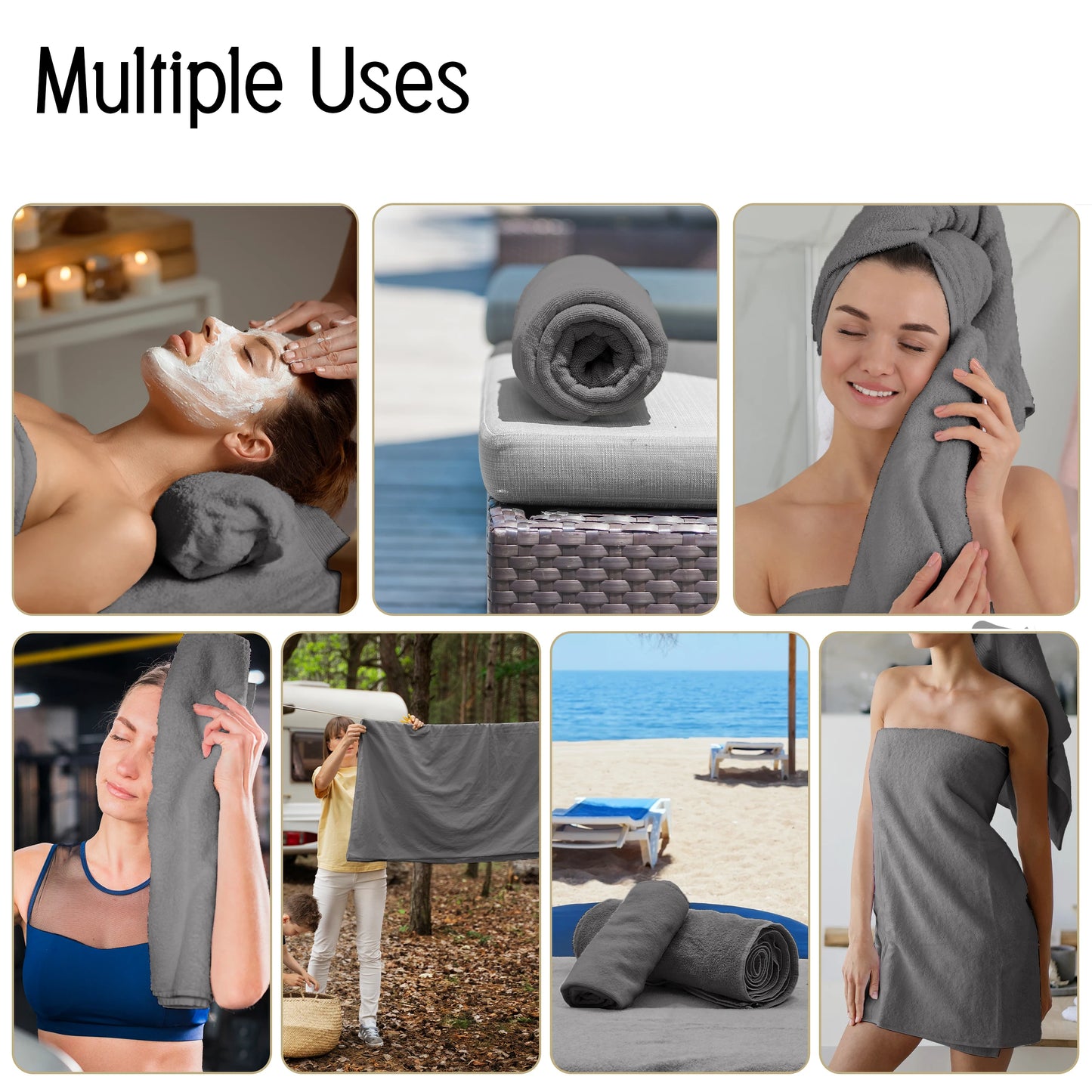 6-Piece Bath Towel Set100% Cotton