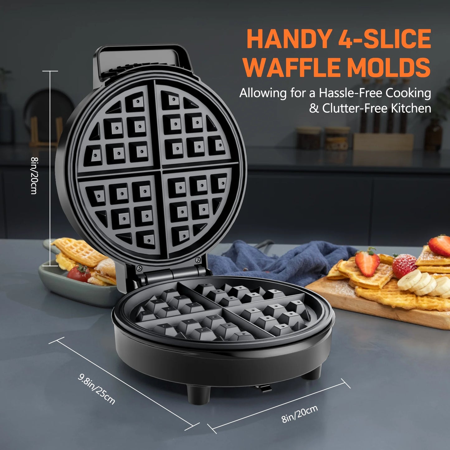 Electric Nonstick 8-inch Waffle Maker
