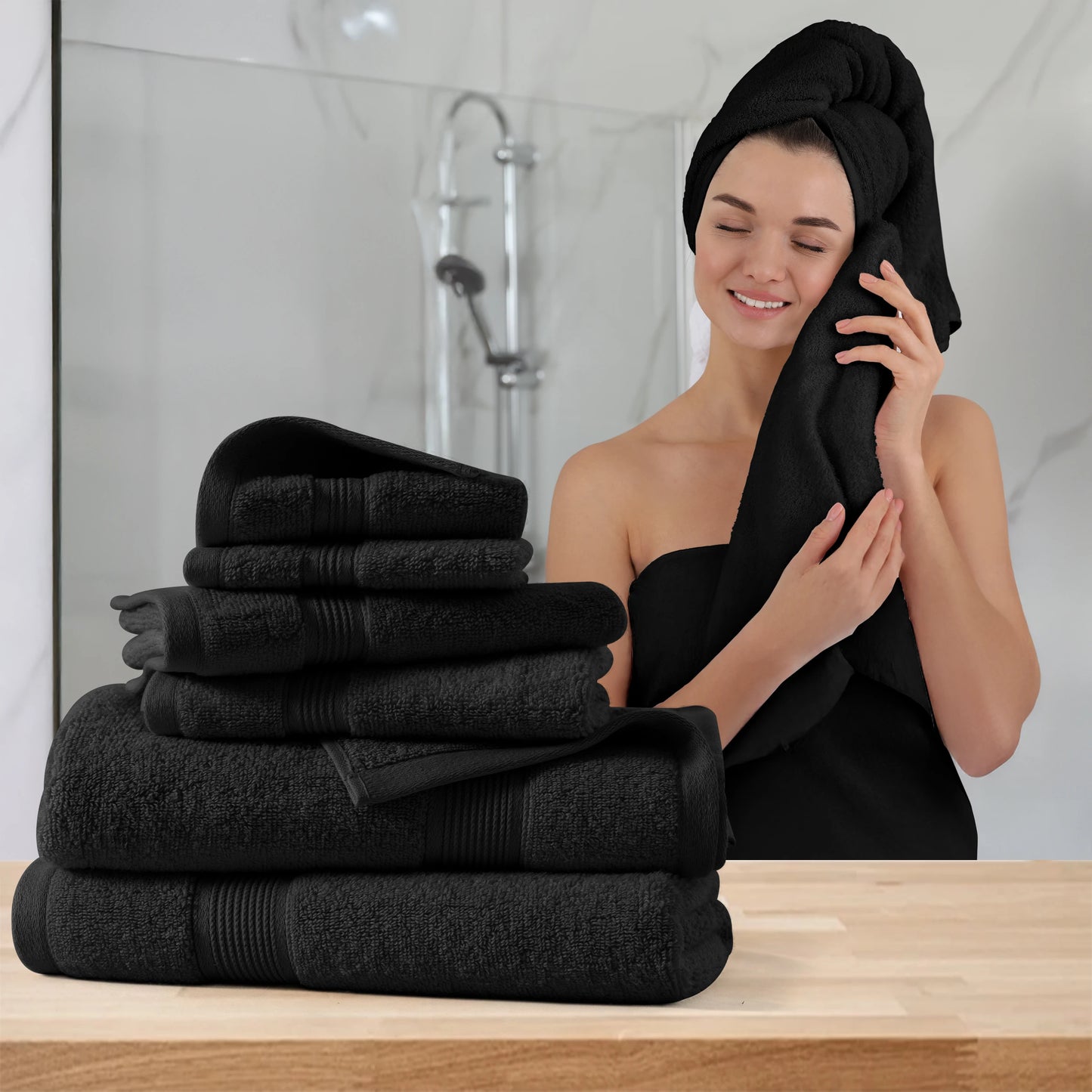 6-Piece Bath Towel Set100% Cotton