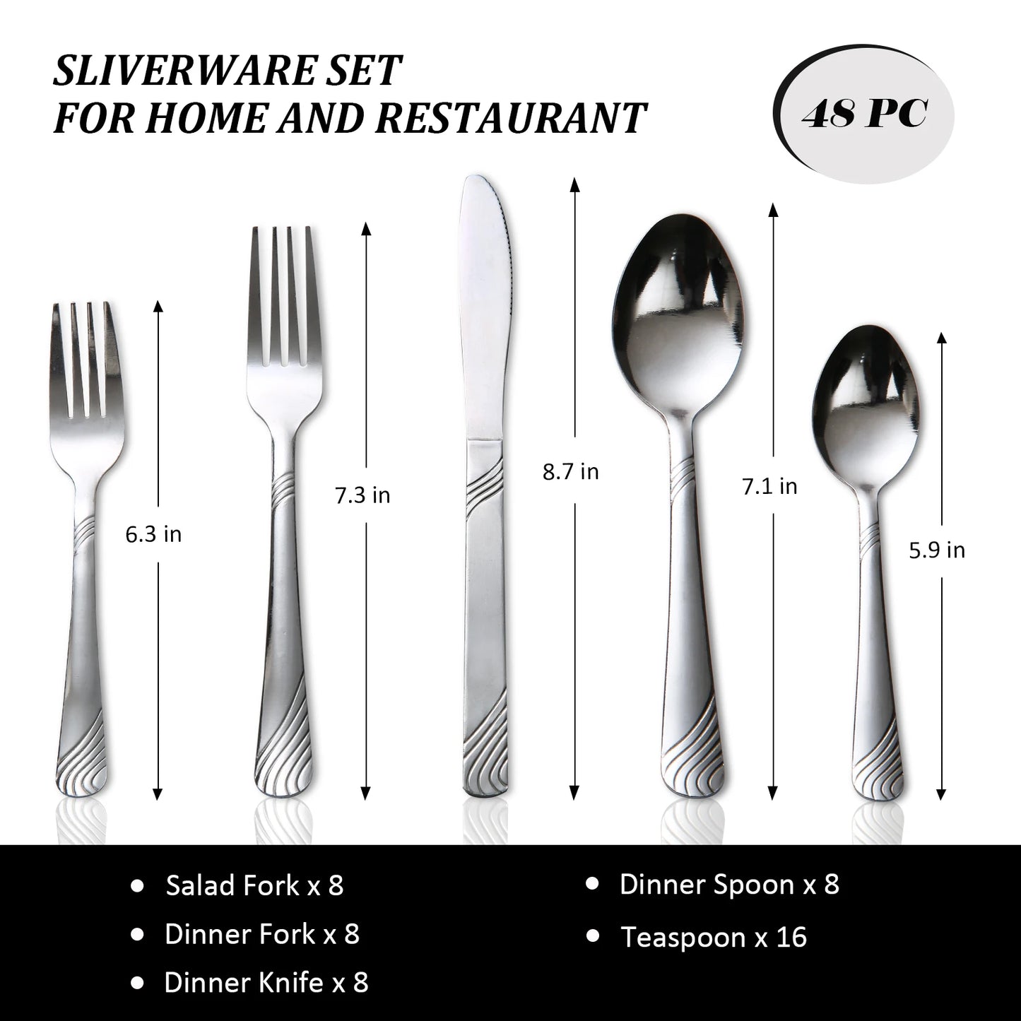 HANSMART 48Pcs Flatware Set