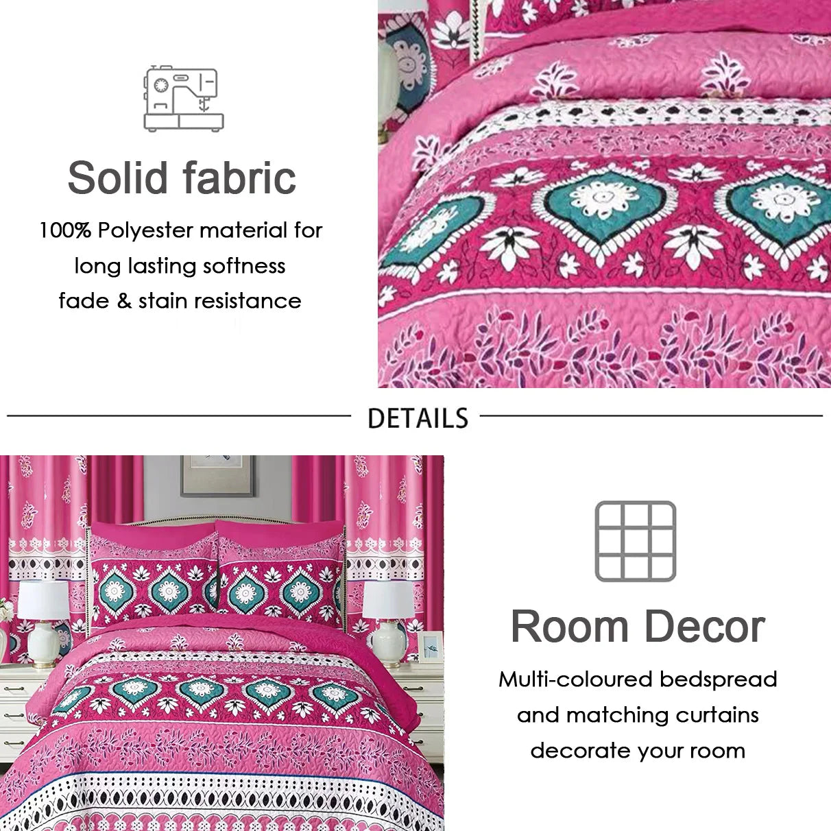 10 Pcs Printed Bedspread Set