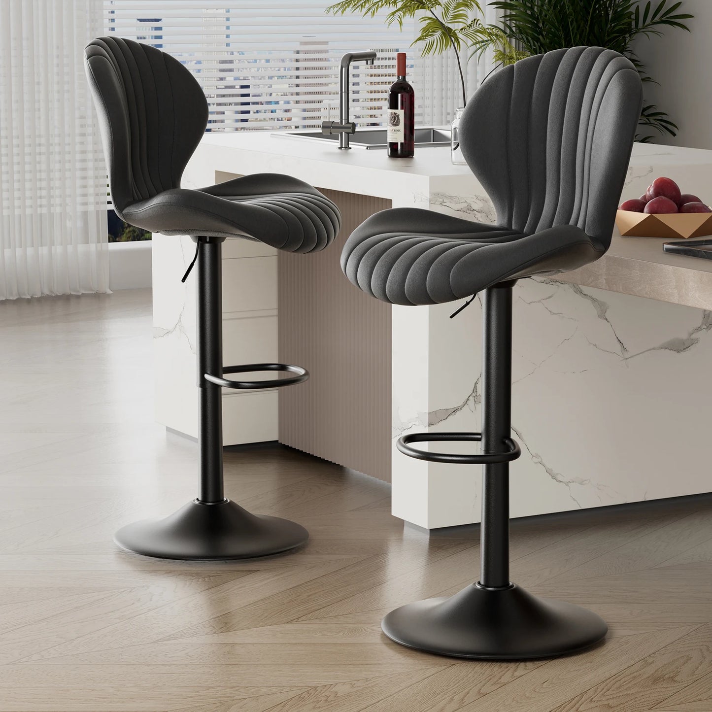 2pcs Bar Chair, 360° Rotating
