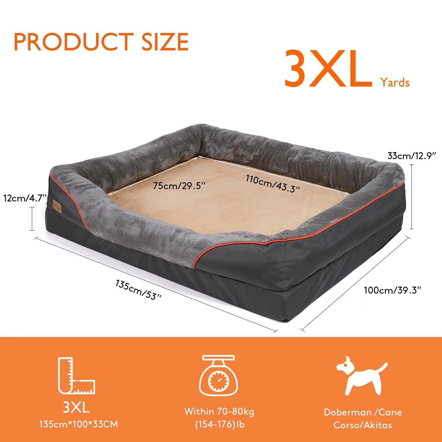 Large Dog Bed  Anti Allergy