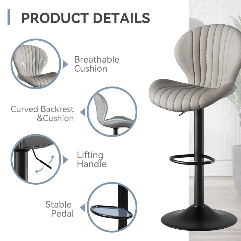 2pcs Bar Chair, 360° Rotating