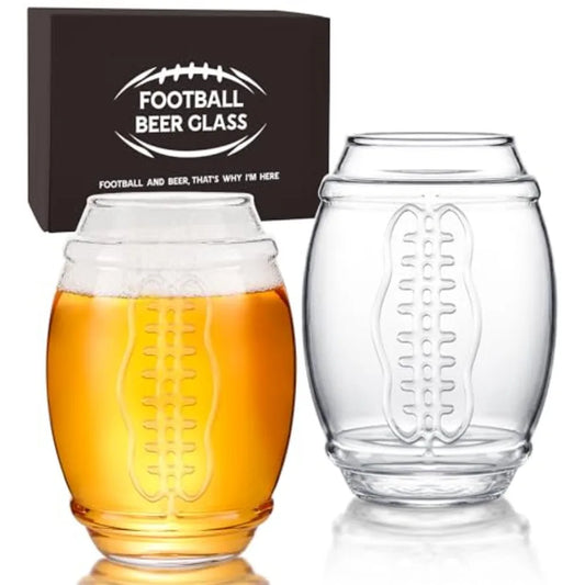 Set Of 2 Football Themed Glasses