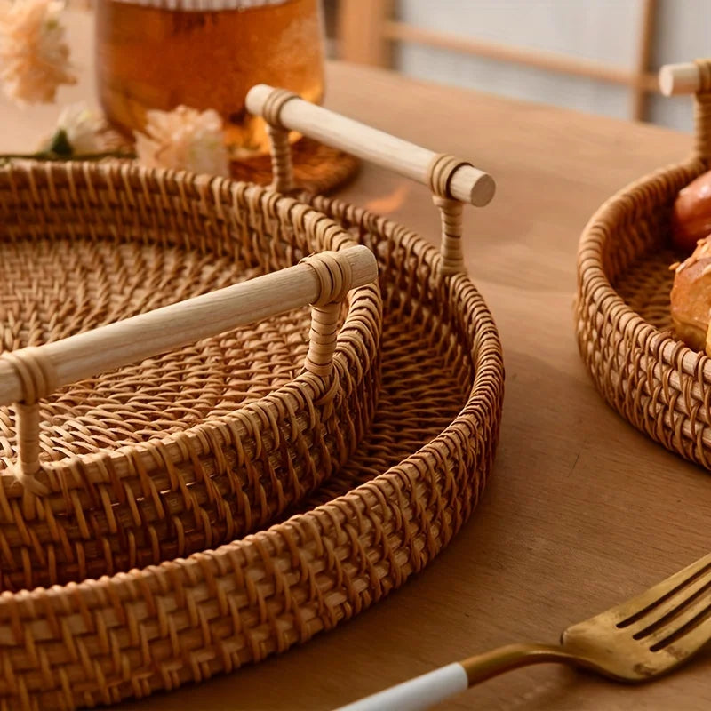1Pc Handcrafted Natural Rattan