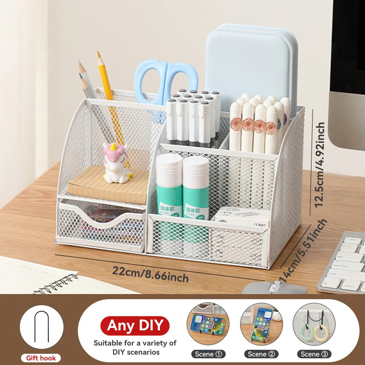 Seven-Grid Combination Pen Holder Metal