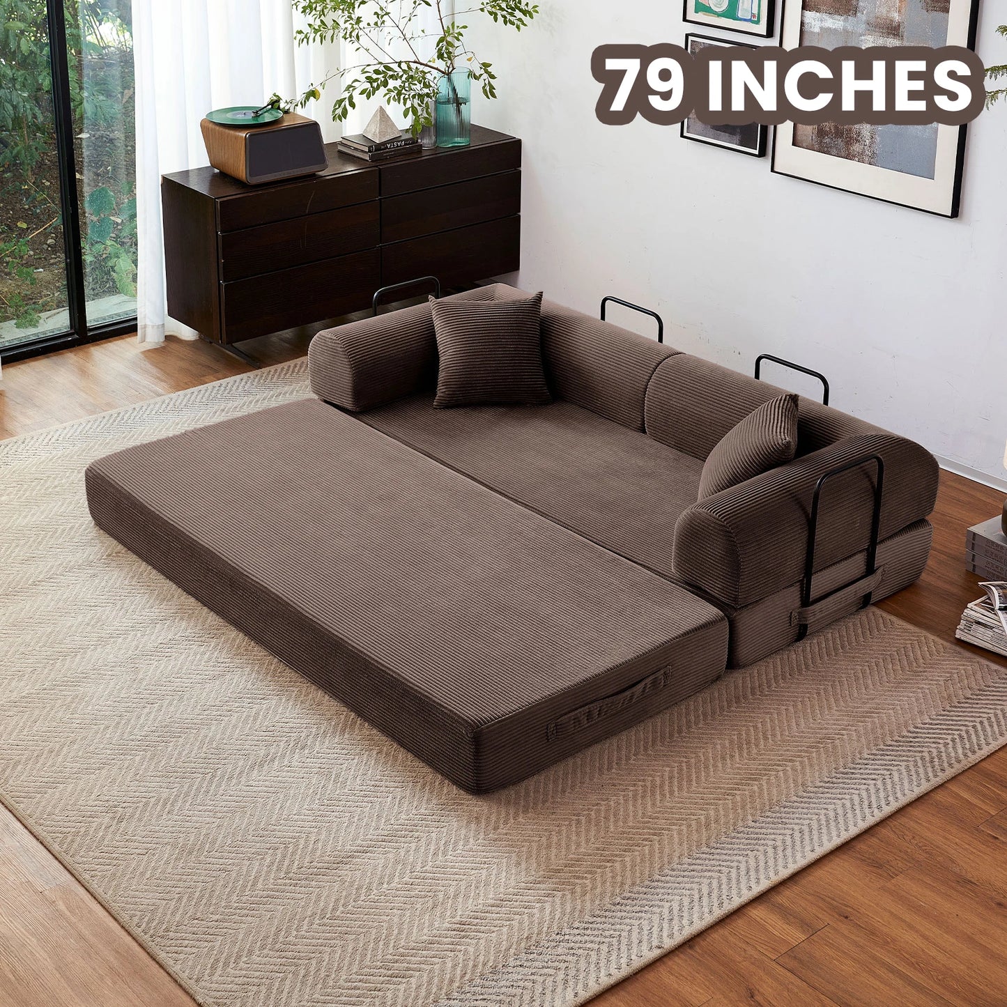 Foldable Convertible Futon Sleeper Sofa Bed