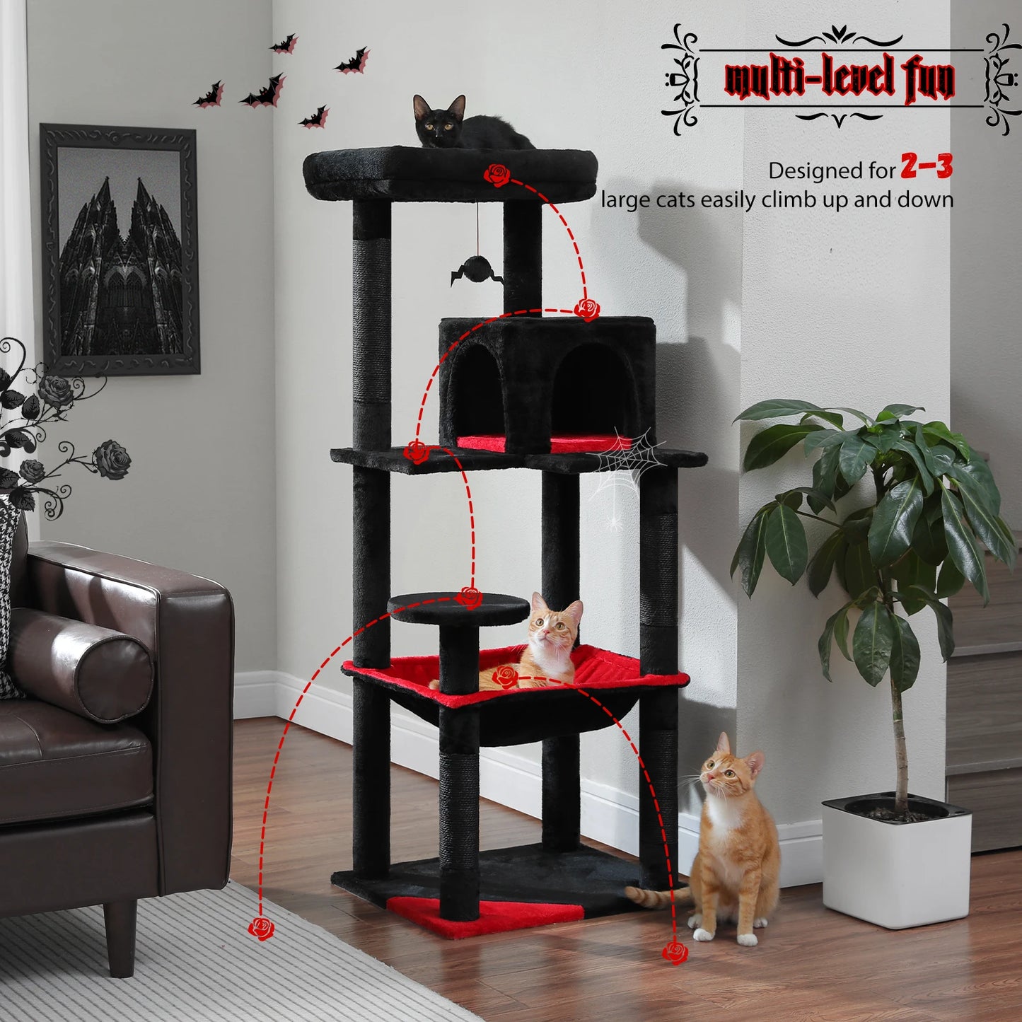 Cat Tree For Indoor Cats 5-Level Cat Tower