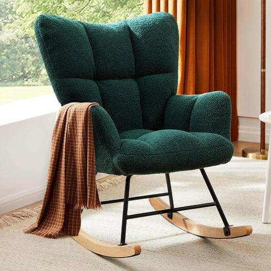 Modern Upholstered Nursery Rocking Chair