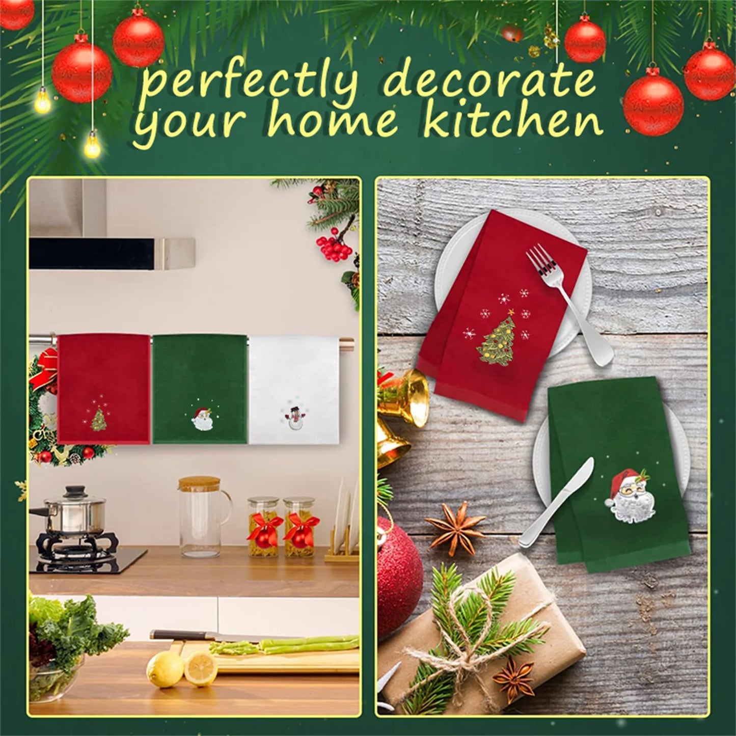 Classic Solid Xmas  Embroidery Bath Towel