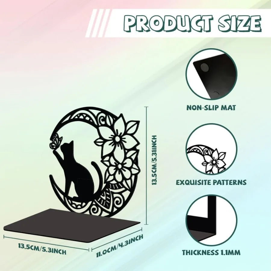 Heavy Duty Metal Bookends 5.3x4.3x5.3 Cast Iron