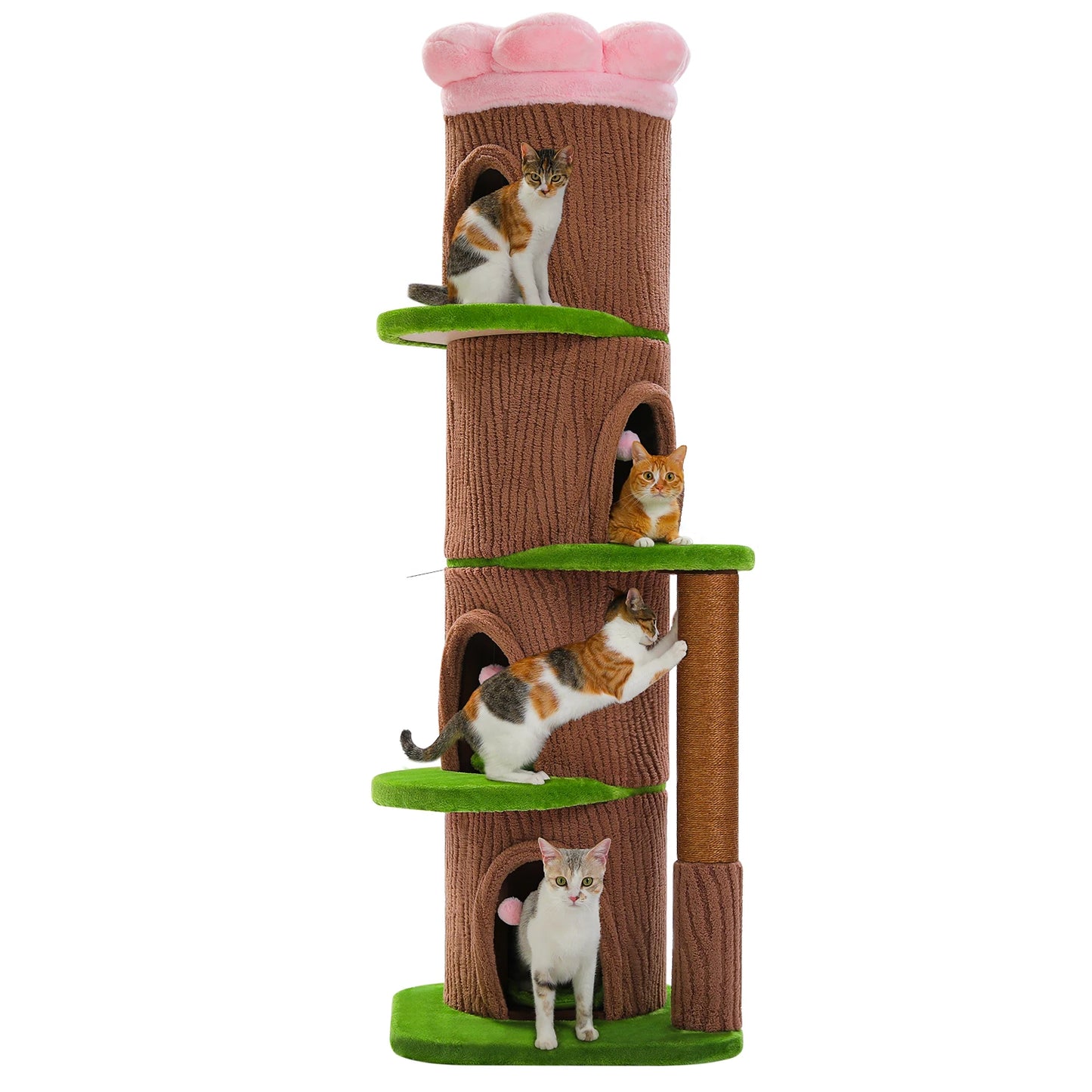Large Cat Tree with 4 Spacious Condos