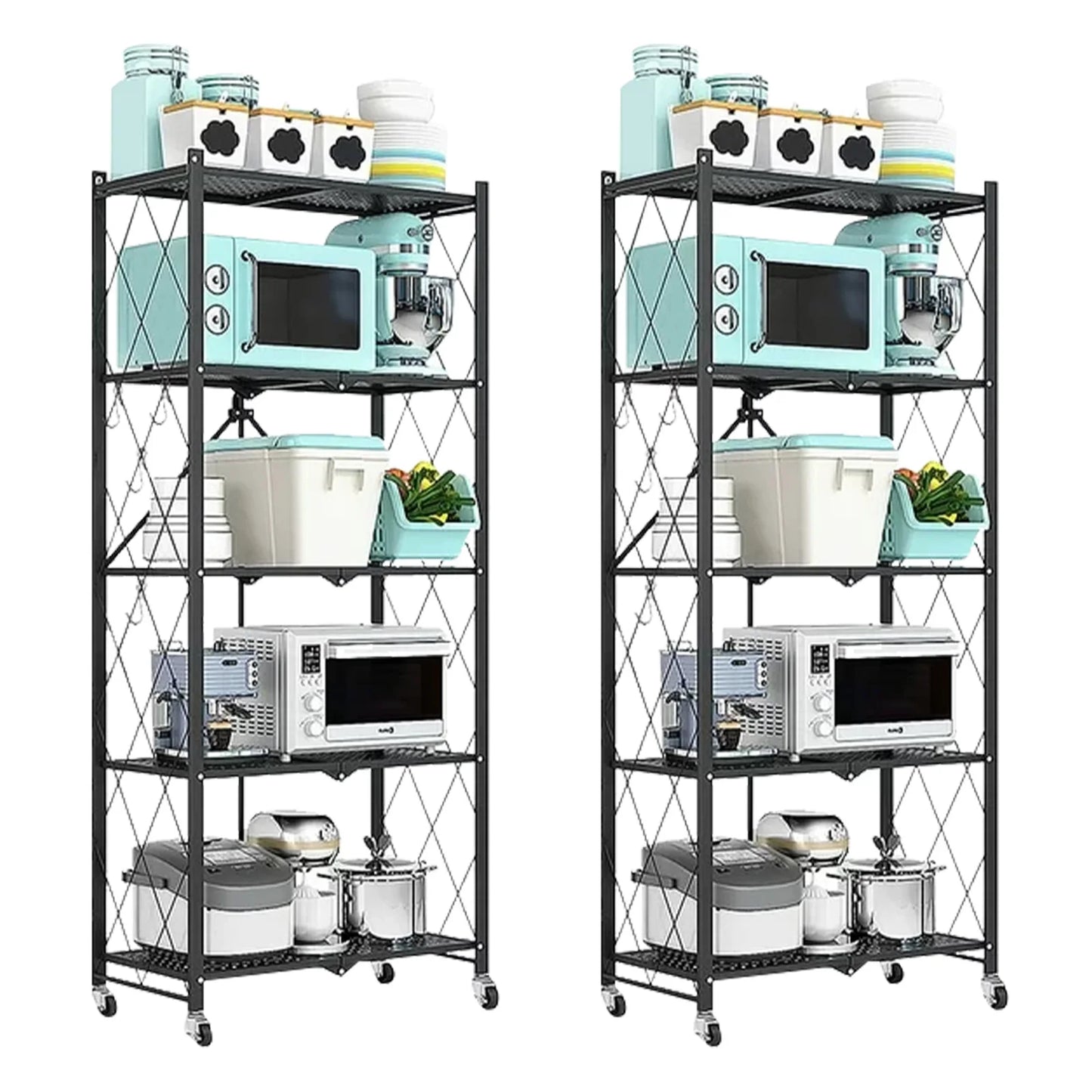 Metal Storage Shelving 5-Tier With Wheels