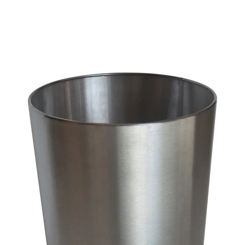 Brushed Nickel Metal Wastebasket