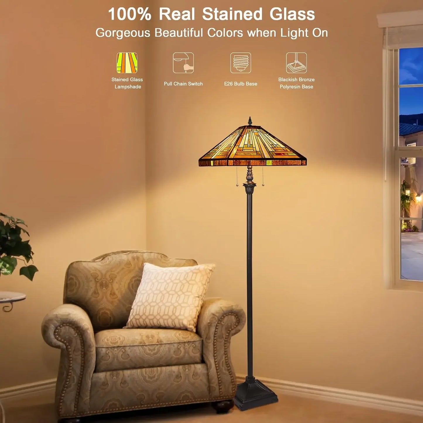 Tiffany Lamp Stained Glass Floor Lamp