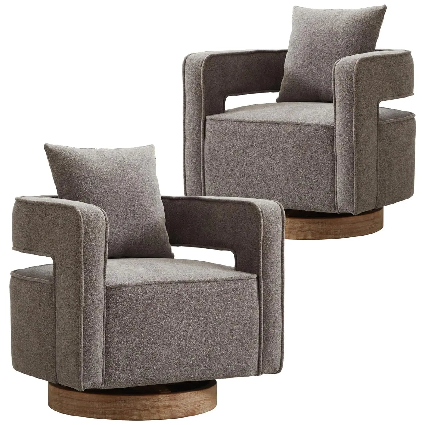 Upholstered Swivel Accent Chair Set Of 2